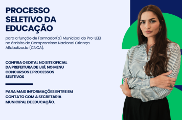 Inscrições abertas para processo seletivo de Formador Municipal do Pro-LEEI