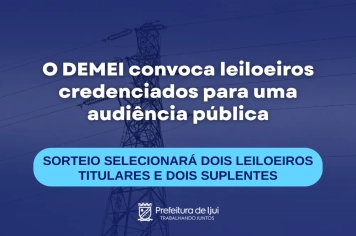 DEMEI convoca leiloeiros credenciados para uma audiência pública