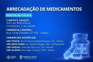 Município realiza campanha de doação de medicamentos