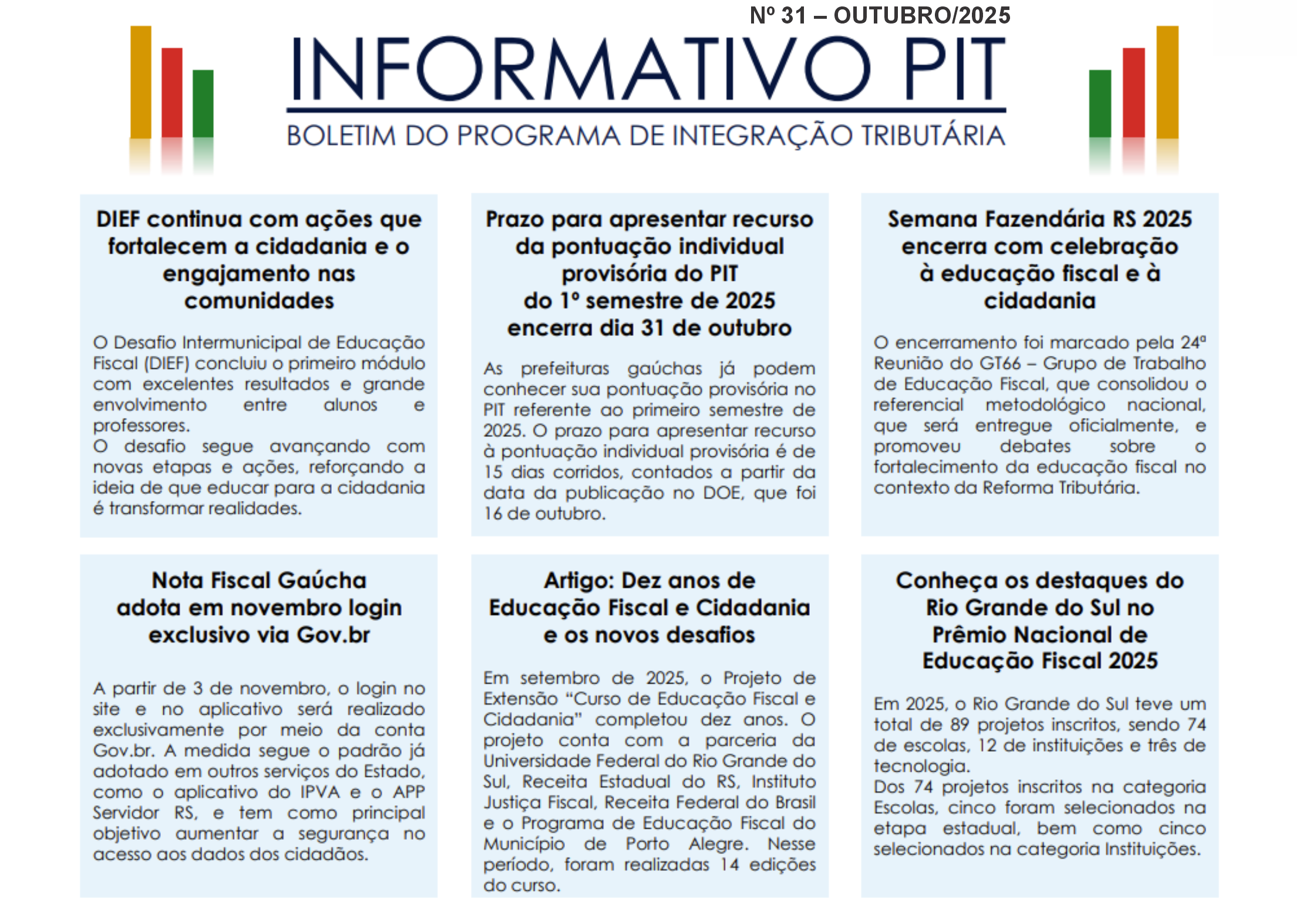 Informativo PIT de outubro de 2025