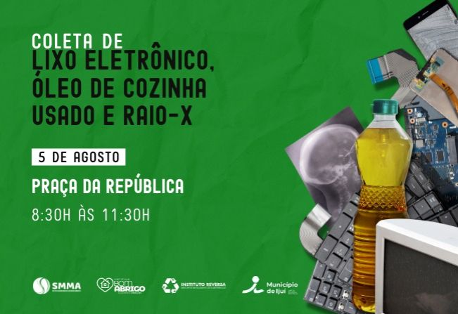 Sábado terá coleta de lixo eletrônico, óleo de cozinha usado e raio-X na Praça
