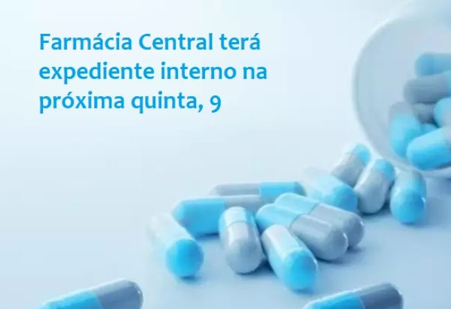 Farmácia Central terá expediente interno na próxima quinta, 9