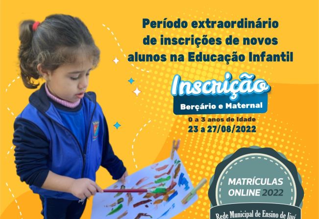 Para crianças de 0 a 3 anos de idade!