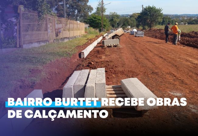 Bairro Burtet recebe obras de calçamento