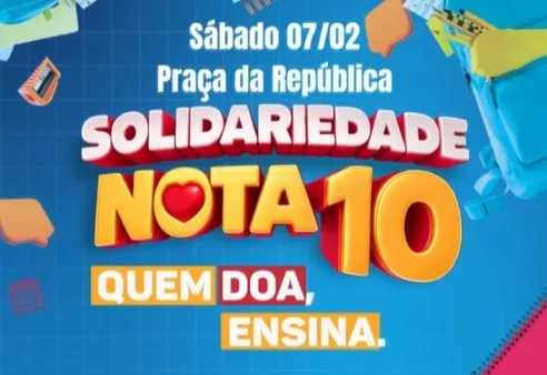 Campanha de Arrecadação de material escolar acontece neste sábado 