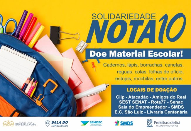 Governo de Ijuí promove campanha de arrecadação de material escolar