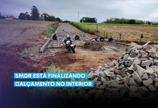 SMDR está finalizando calçamento no interior