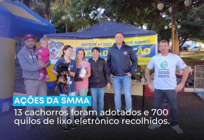 700 quilos de lixo eletrônico foram recolhidos e 13 cães adotados