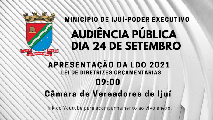 LDO 2021 será apresentada nesta quinta-feira