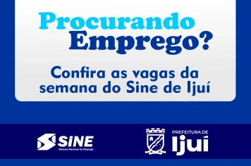 Sine divulga vagas de emprego para próxima semana