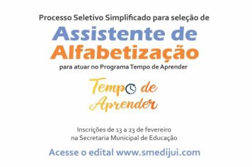 Smed abre processo seletivo para assistente de alfabetização
