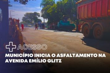 Município inicia o asfaltamento na avenida Emílio Glitz