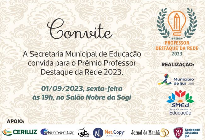 Prêmio Professor Destaque ocorre na noite desta sexta